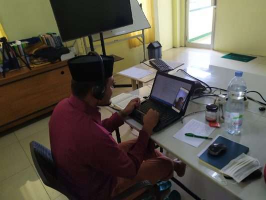 Pelaksanaan ujian lisan dan wawancara online calon mahasiswa baru STAI Darunnajah Jakarta
