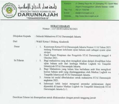 Lulus Ujian Bahasa Arab Salah Satu Sebagai Syarat Ujian Skripsi