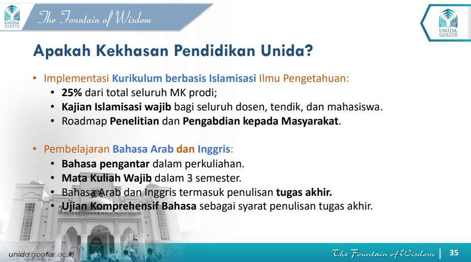 Universitas Darussalam Gontor Mempunyai Kekhasan Pendidikan