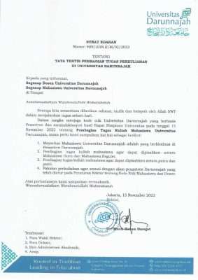 TATA TERTIB PEMBAGIAN TUGAS PERKULIAHAN DI UNIVERSITAS DARUNNAJAH tata tertib, perguruan tinggi, mahasiswa, universitas jakarta selatan, pembagian tugas, universitas berbasis pesantren, peraturan kampus, daftar kuliah, kuliah murah, kuliah mudah, pmb universitas jakarta selatan, tata tertib mahasiswa