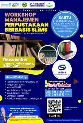 Workshop Manajemen Perpustakaan Berbasis SLiMS Workshop Manajemen Perpustakaan Berbasis SLiMS