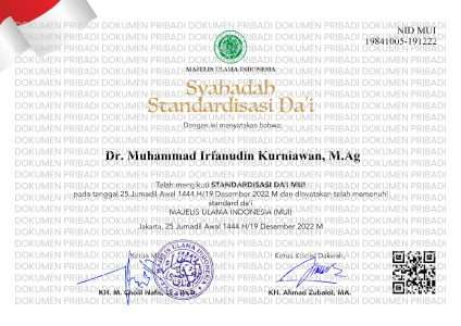 Dosen Universitas Darunnajah Terima Syahadah Standardisasi Da’i