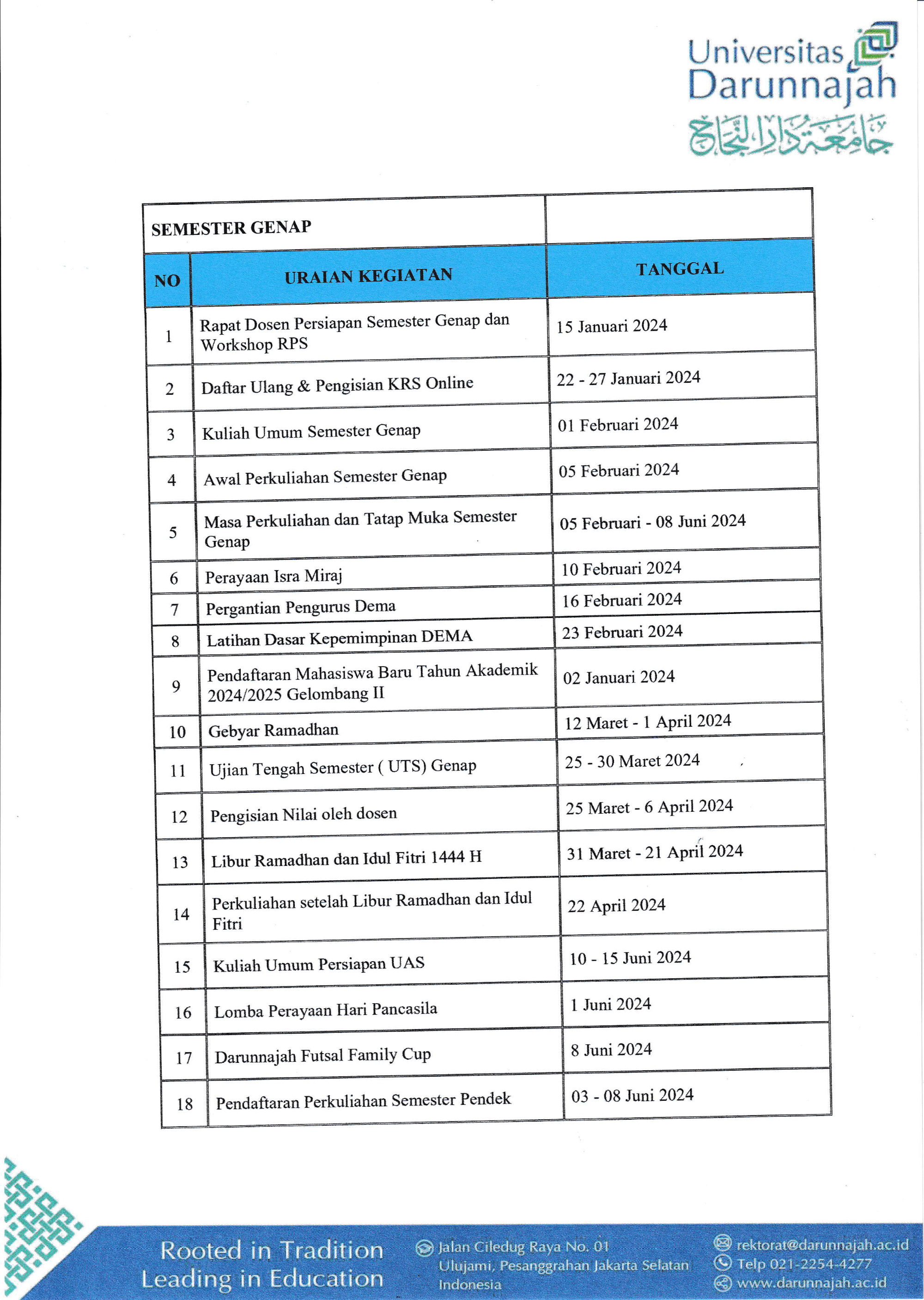 Kalender Akademik 2023-2024 Universitas Darunnajah page 5