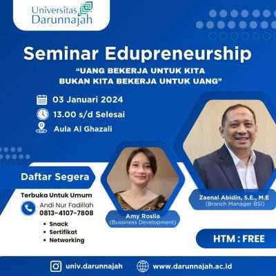 Seminar: Uang Bekerja untuk Kita, Bukan Kita Bekerja untuk Uang Seminar: Uang Bekerja untuk Kita, Bukan Kita Bekerja untuk Uang