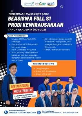 Beasiswa S1 Program Studi Kewirausahaan Universitas Darunnajah Beasiswa S1 Program Studi Kewirausahaan Universitas Darunnajah