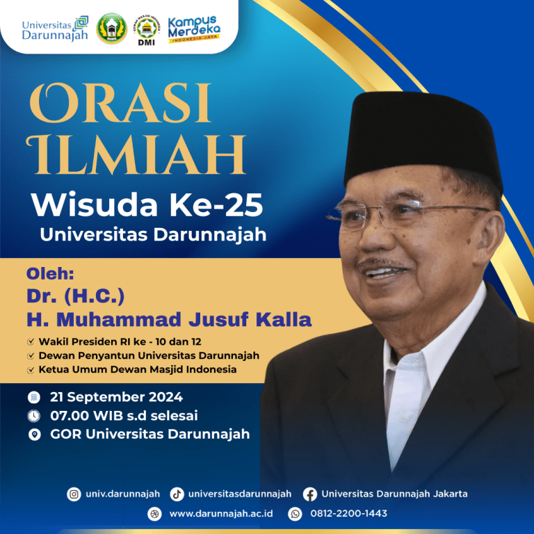 Jusuf Kalla Siap Berikan Orasi Ilmiah pada Wisuda ke-25 Universitas Darunnajah 5 Jusuf Kalla Siap Berikan Orasi Ilmiah pada Wisuda ke-25 Universitas Darunnajah