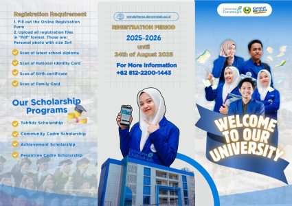 Penerimaan Mahasiswa Baru Universitas Darunnajah 2024/2025 Ditutup, Pendaftaran Tahun Ajaran 2025/2026 Dibuka Hingga September! 2 Penerimaan Mahasiswa Baru Universitas Darunnajah 2024/2025 Ditutup, Pendaftaran Tahun Ajaran 2025/2026 Dibuka Hingga September!